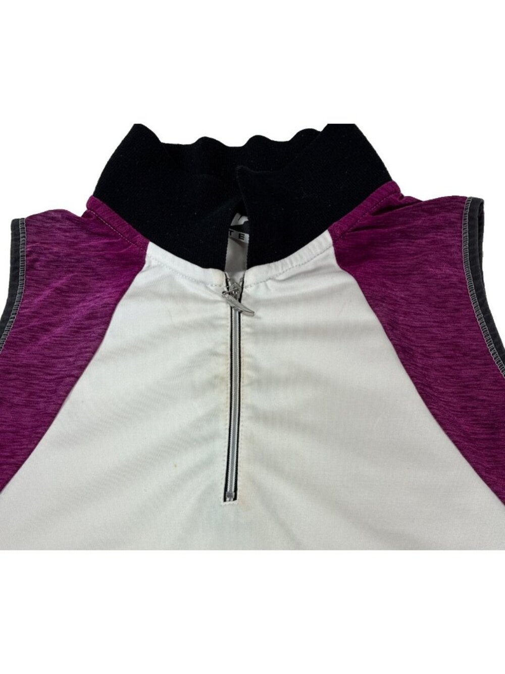 Tail Tech Womens M Sleeveless Quarter Zip Golf Polo Shirt White Purple Medium - Picture 2 of 9